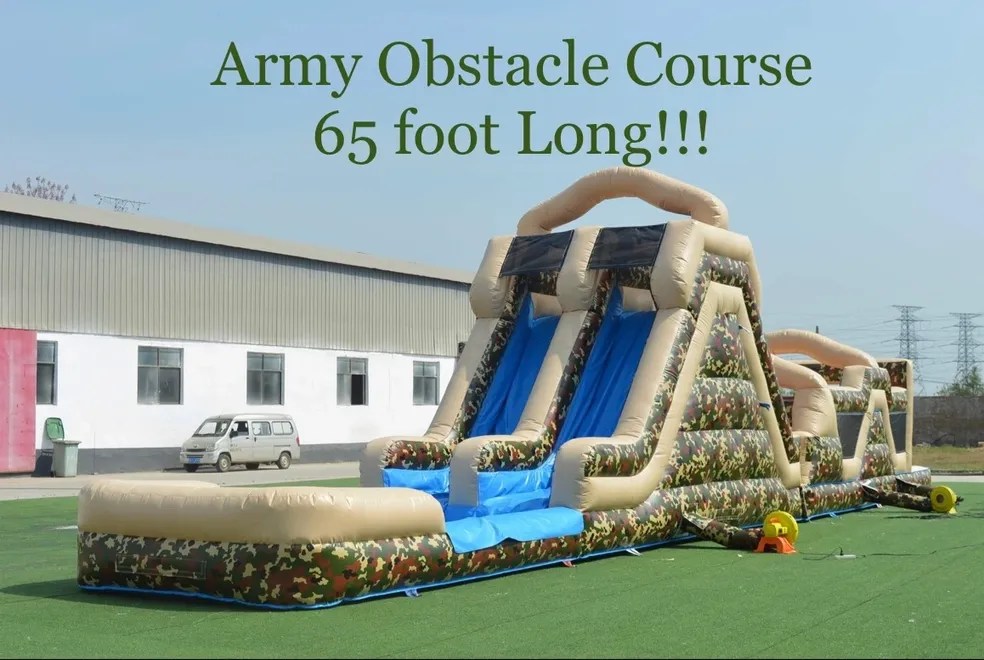 65 Foot Long Army Obstacle Course Inflatable Rentals in Statesboro