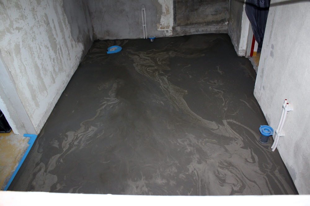 Flytspackla golv källare Rusta vikvägg