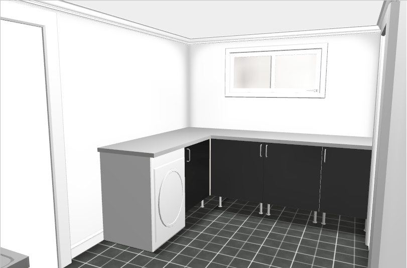 Planerar och ritar tvättstuga med IKEA planeringsverktyg i 3D Från