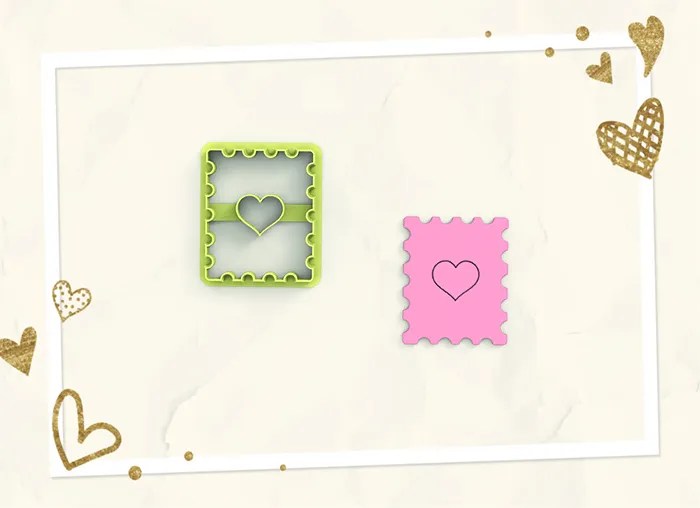 Κουπάτ Πηλού Γραμματόσημο Αγίου Βαλεντίνου Funky Cutters