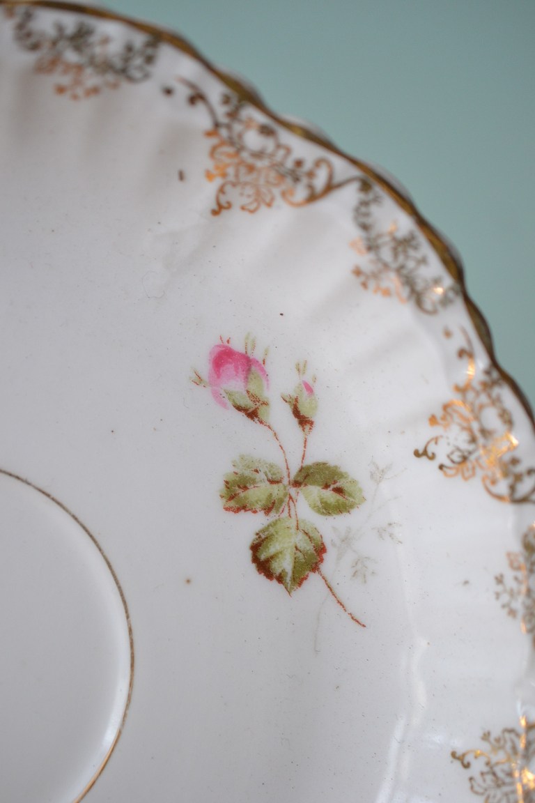 Vintage fine china saucer / plate KPM DPLW Funky Flamingo