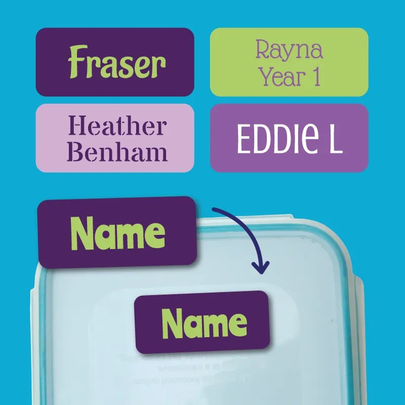 Colourful Personalised Large Stickers Funky Labels