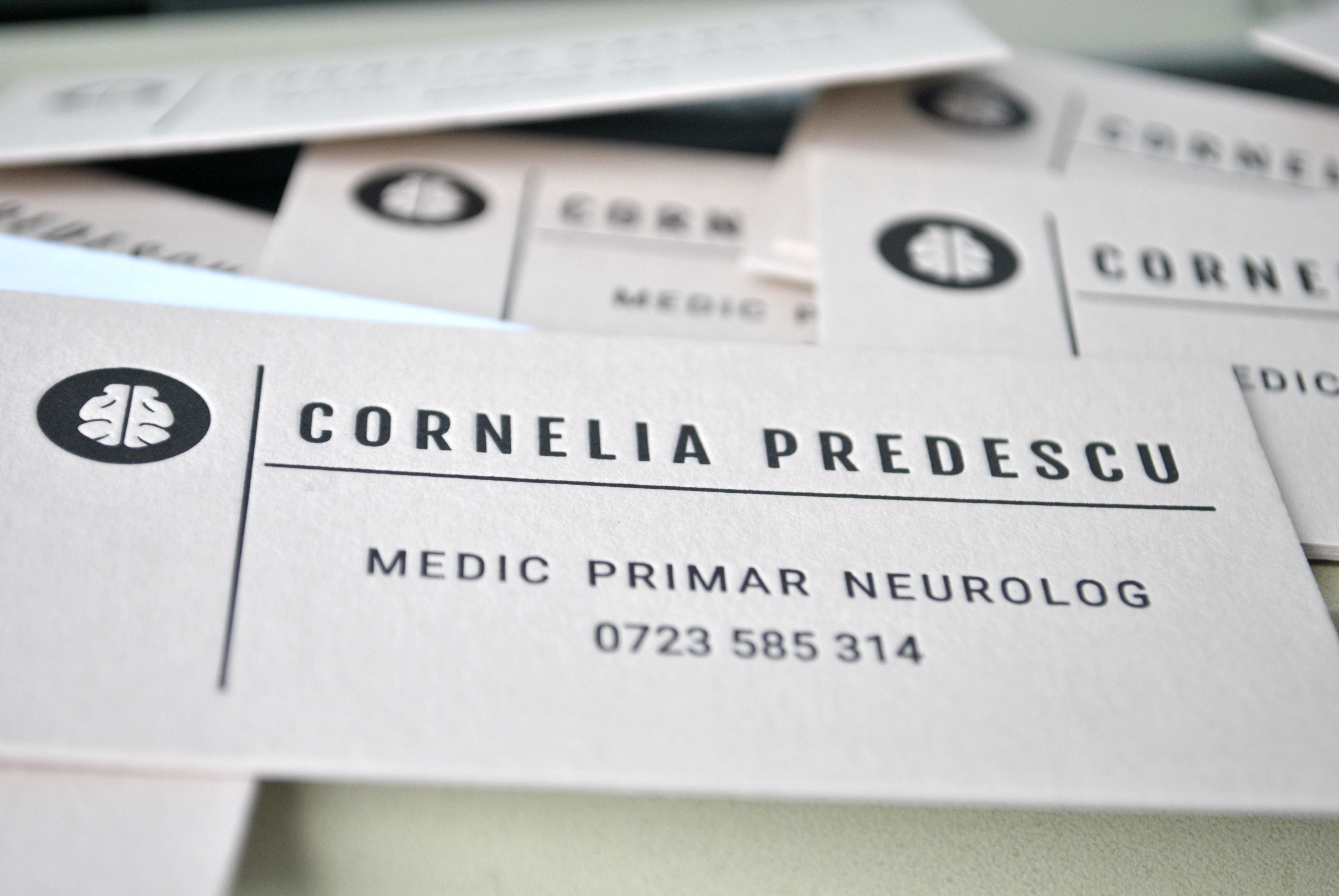 [Behind the scenes] Custom letterpress calling cards. our design for a neurologist