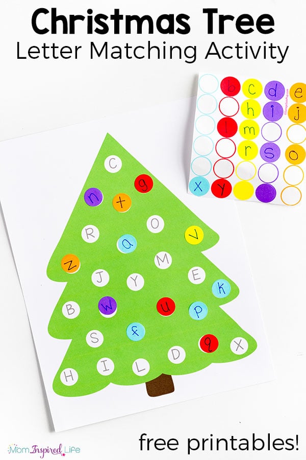 Christmas Tree Letter Matching Activity with Free Printable