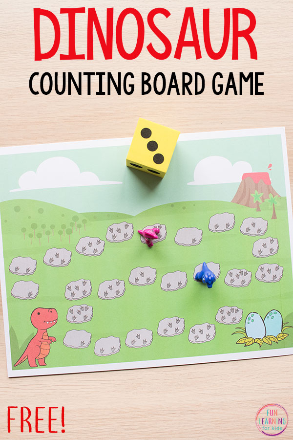 Dinosaur Board Game Counting Free Printable Activity, 42 OFF