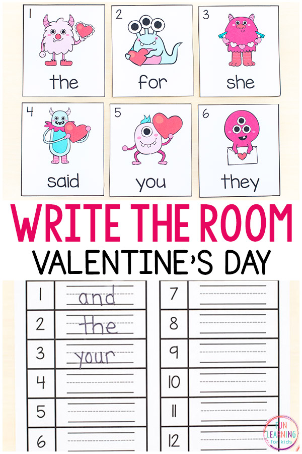 Editable Valentine's Day Sight Word Write The Room