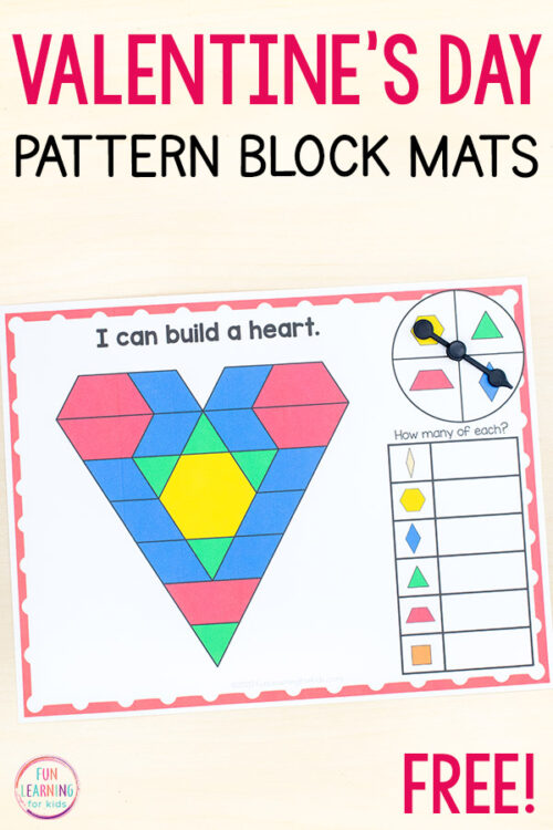 Printable Valentine's Day Pattern Block Mats