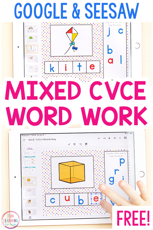 Mixed CVCe Word Building Activity for Google Slides and Seesaw