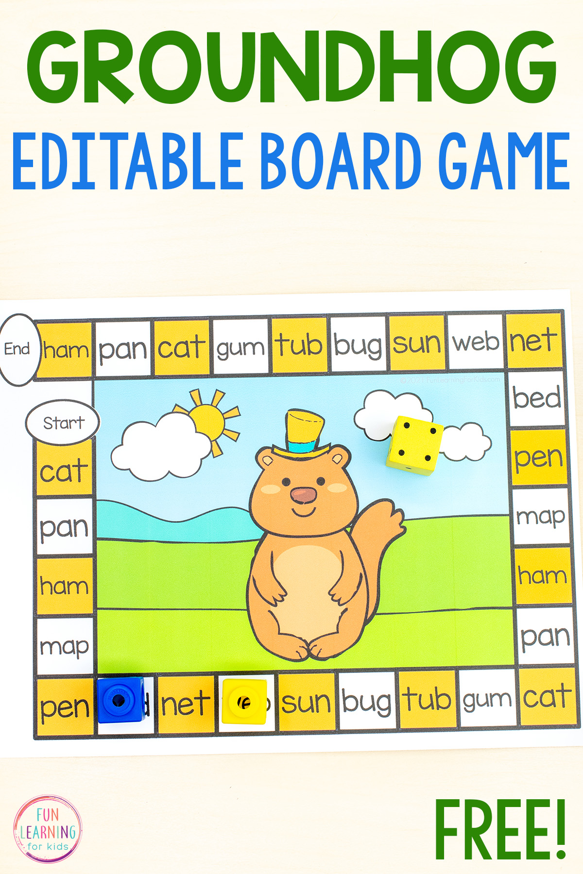 Groundhog Day Free Printable Editable Board Game