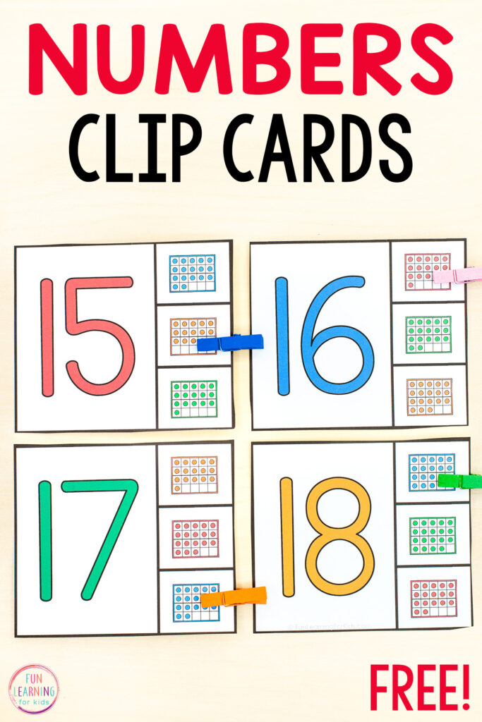 Free Printable Number Matching Clip Cards