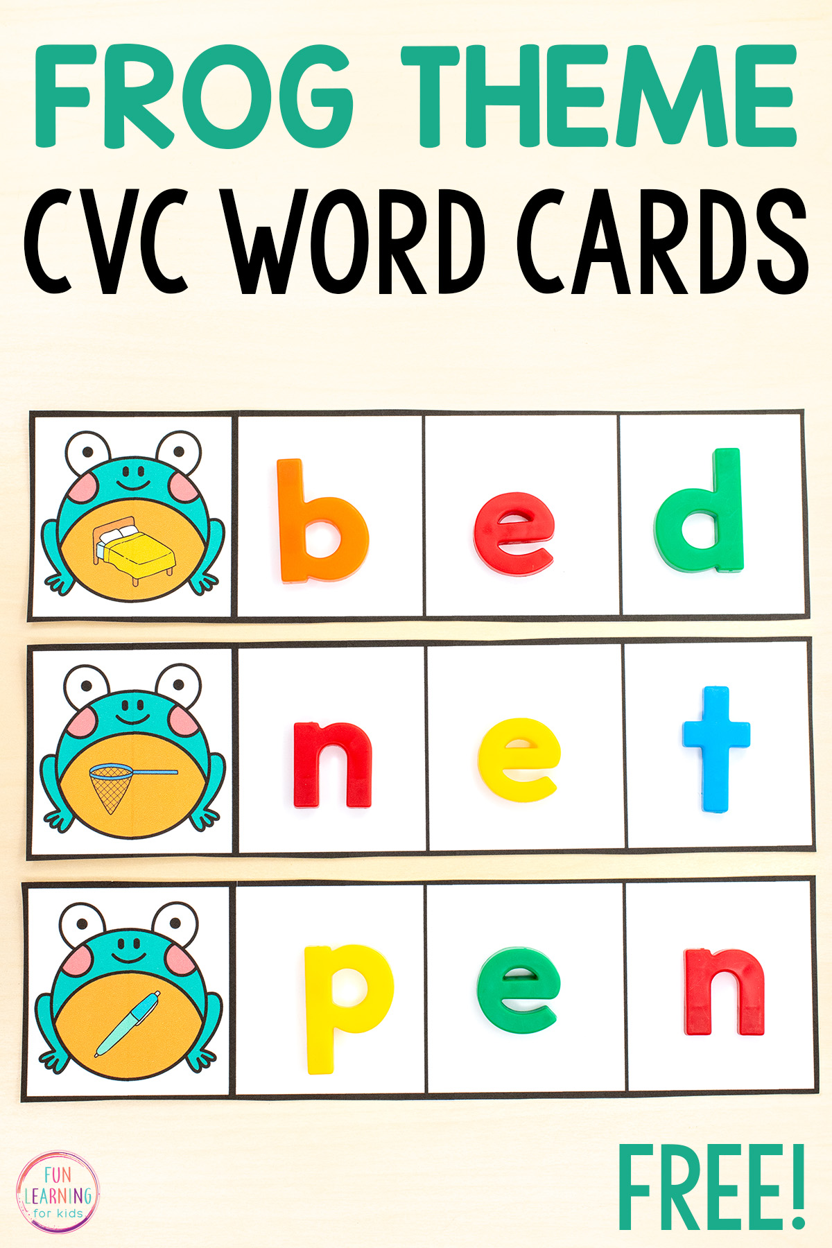 Frog CVC Word Building Strips Free Printable Audit Student