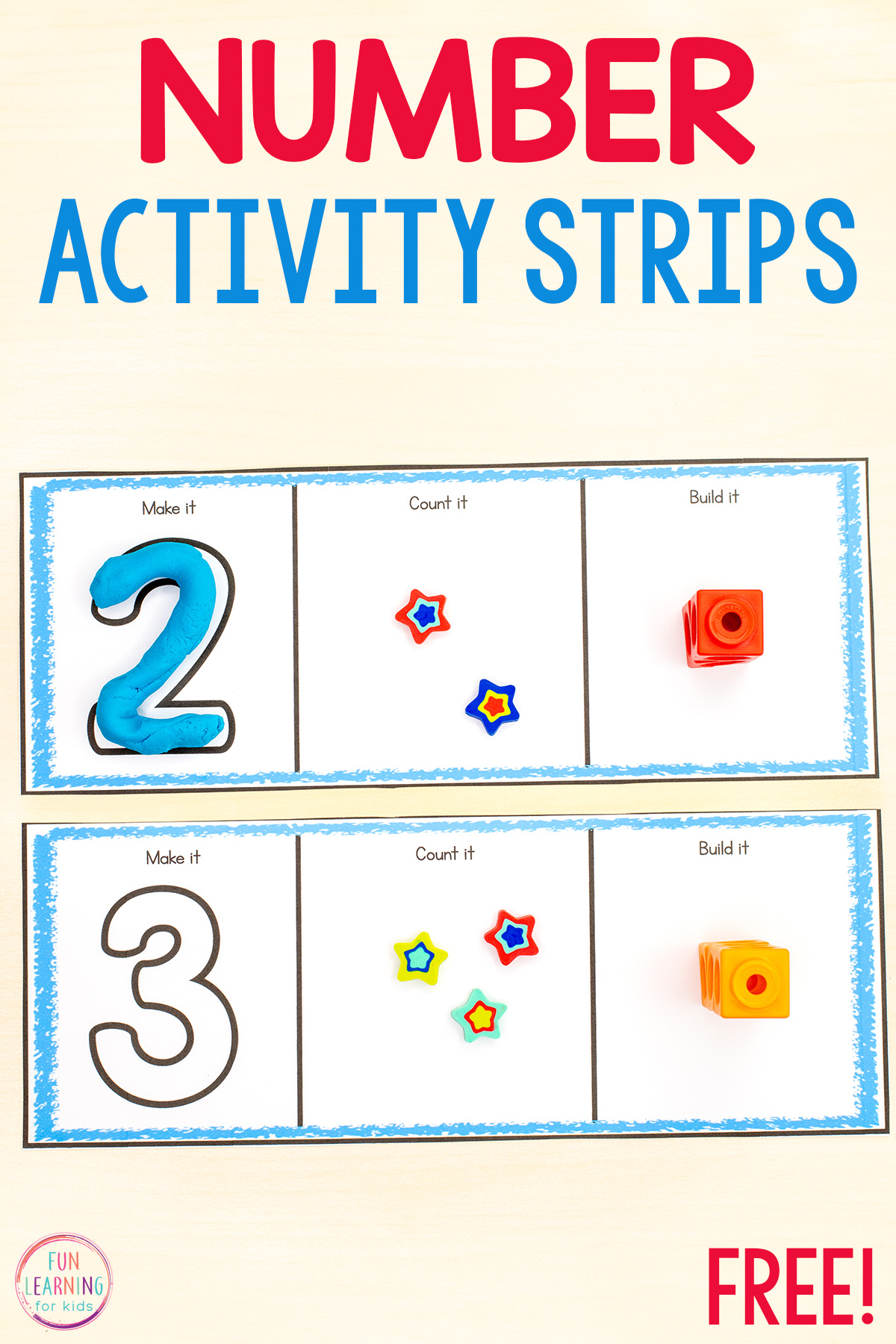 Number Activity Strips Free Printable