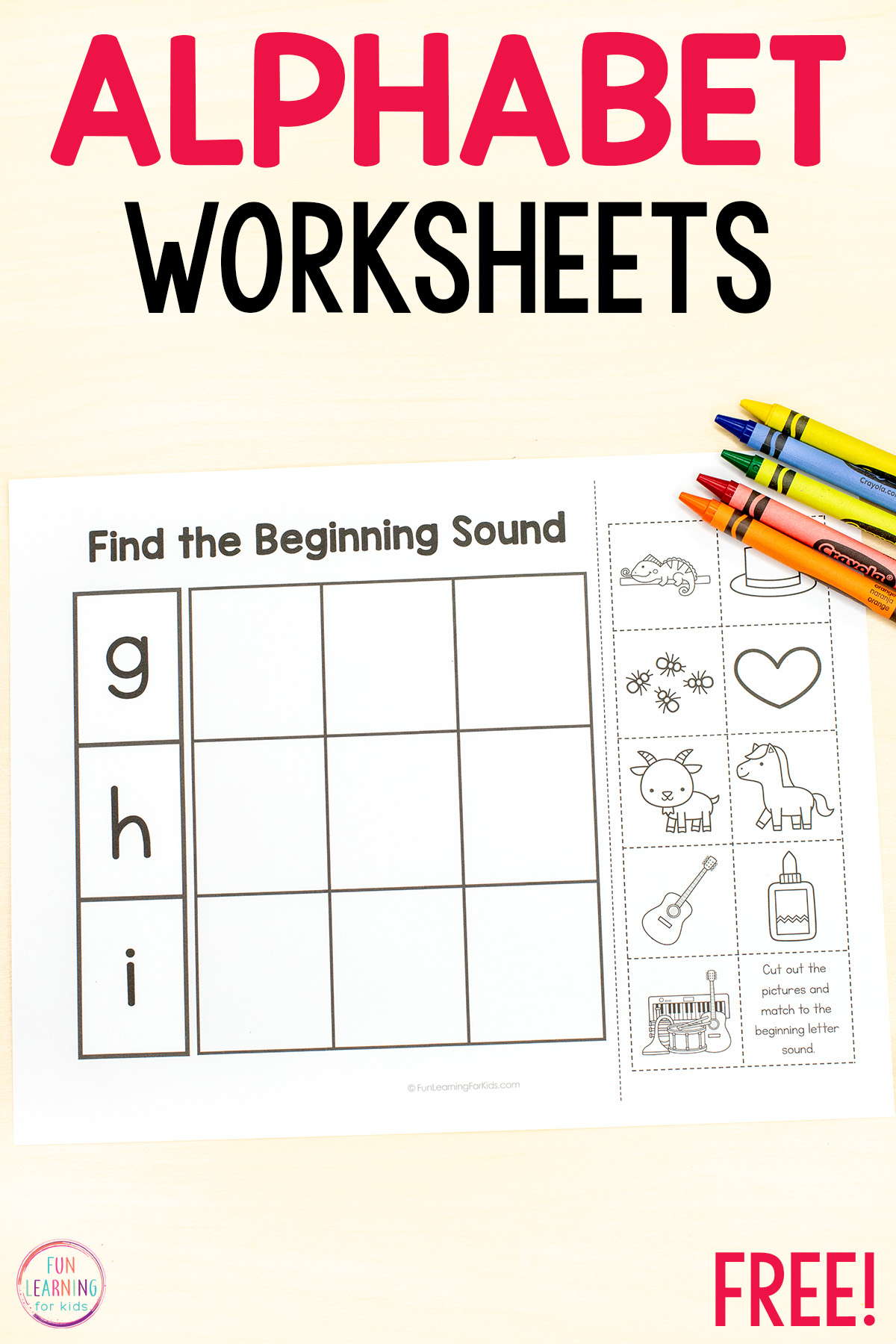 Alphabet Beginning Sounds Sorting Worksheets