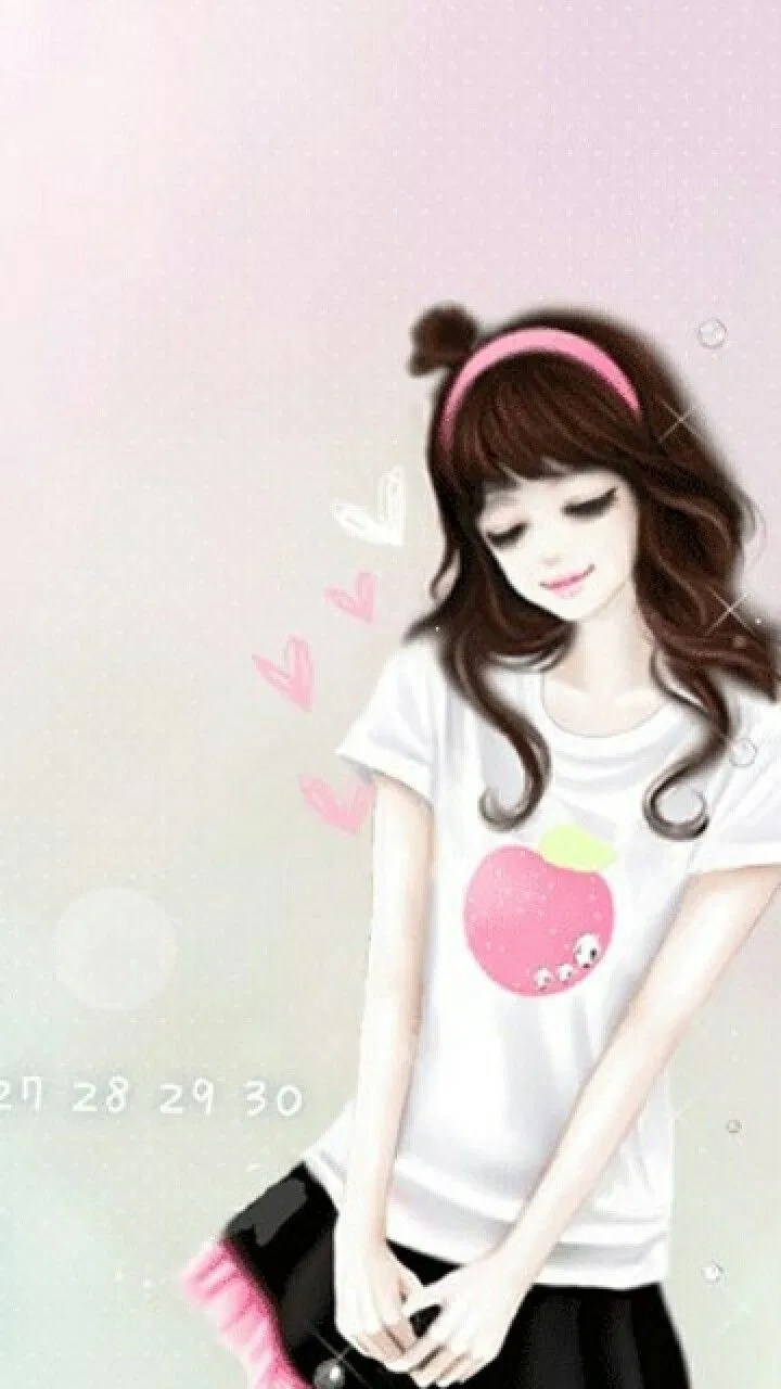 Cute Pink Korean Cartoon Wallpaper