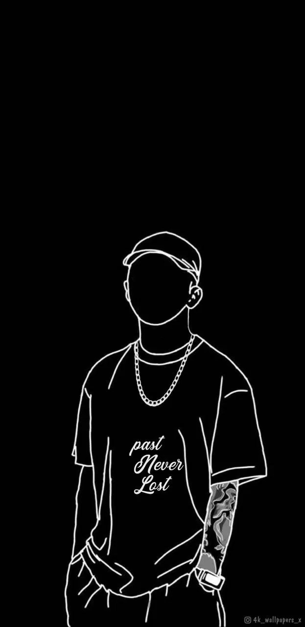 Bad Boy White Outline Wallpaper Download MobCup