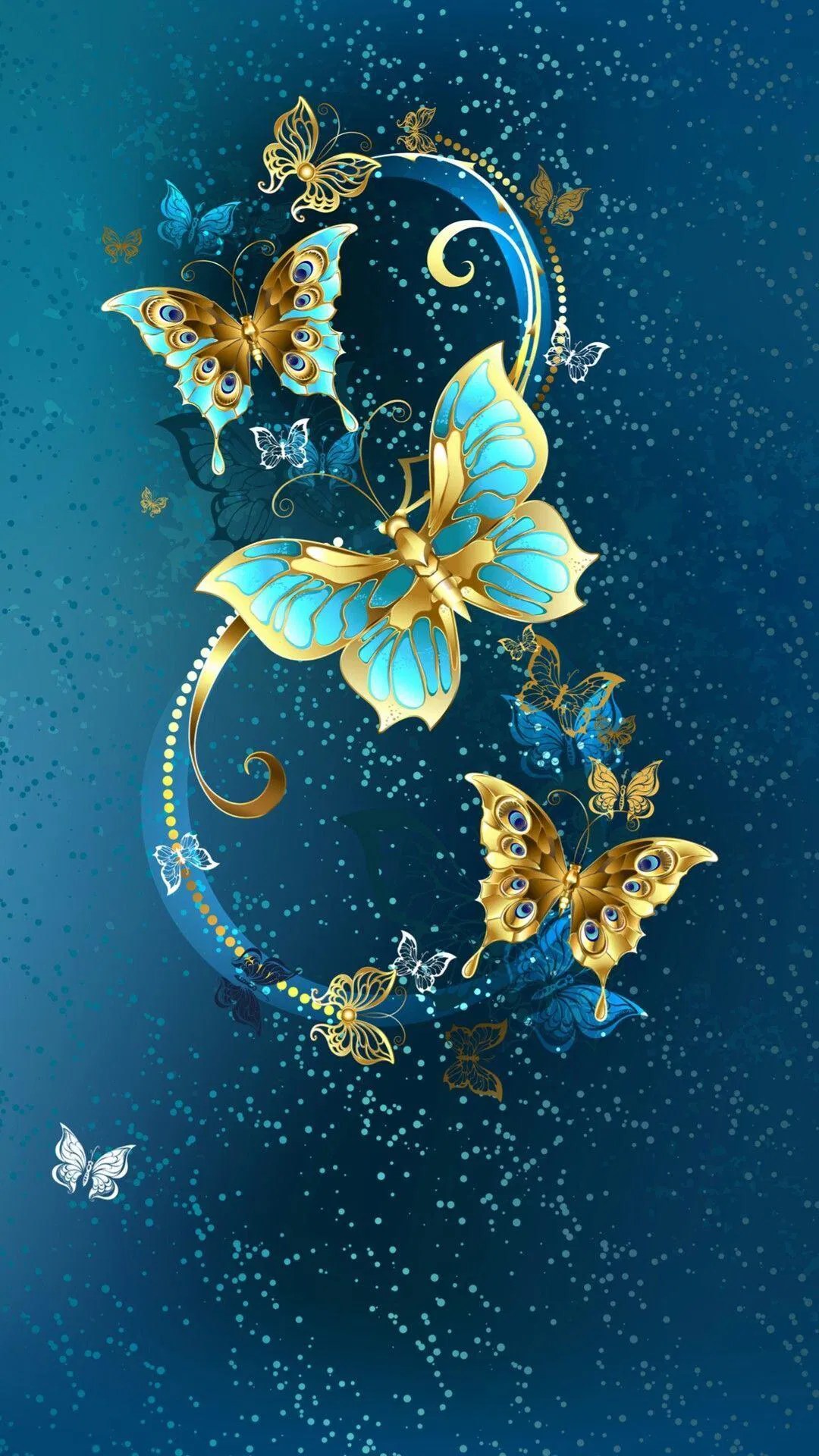 Golden butterflies Wallpapers Download MobCup