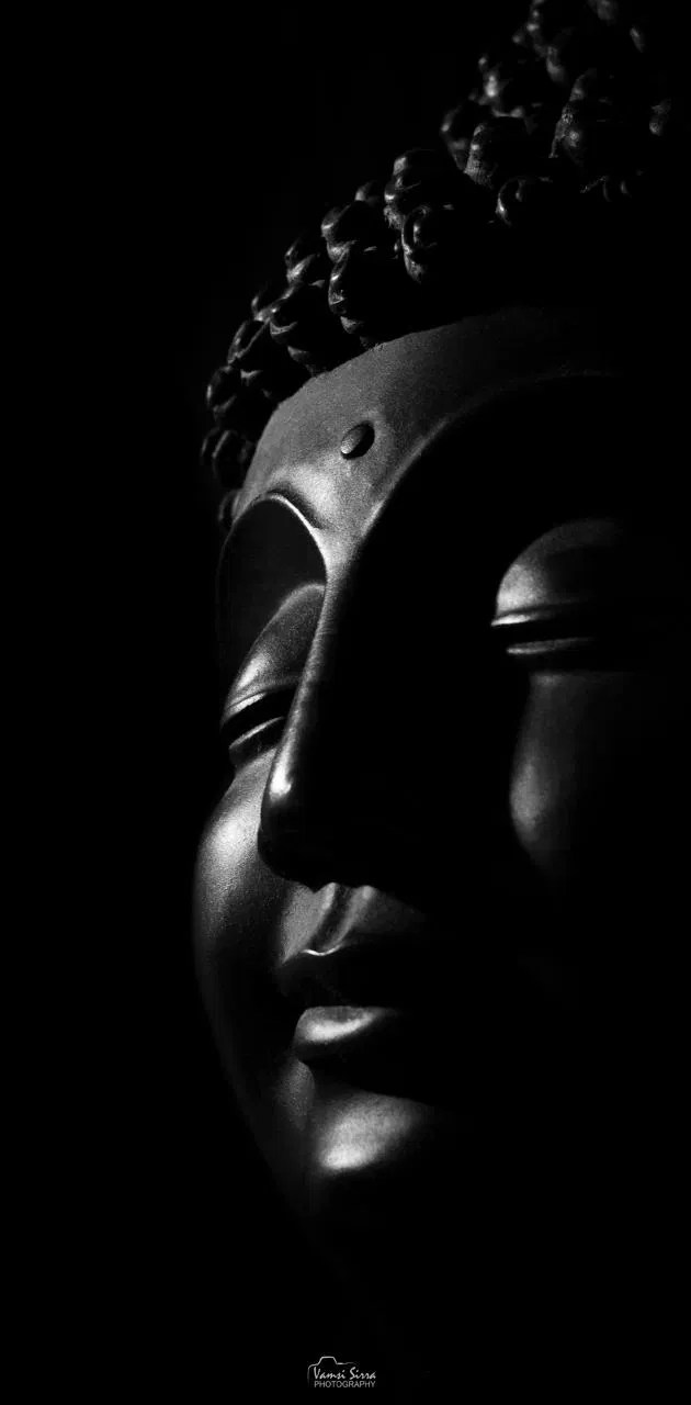 Buddha Black And White Wallpaper