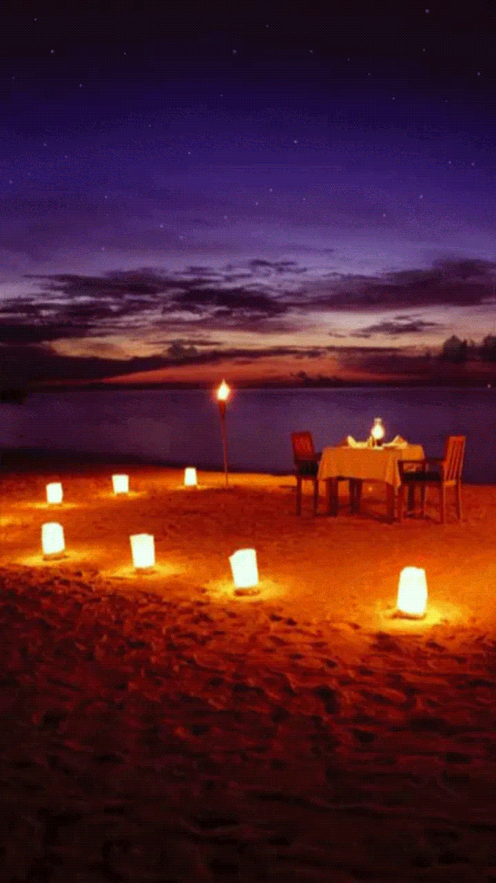 Romantic Sea At Night