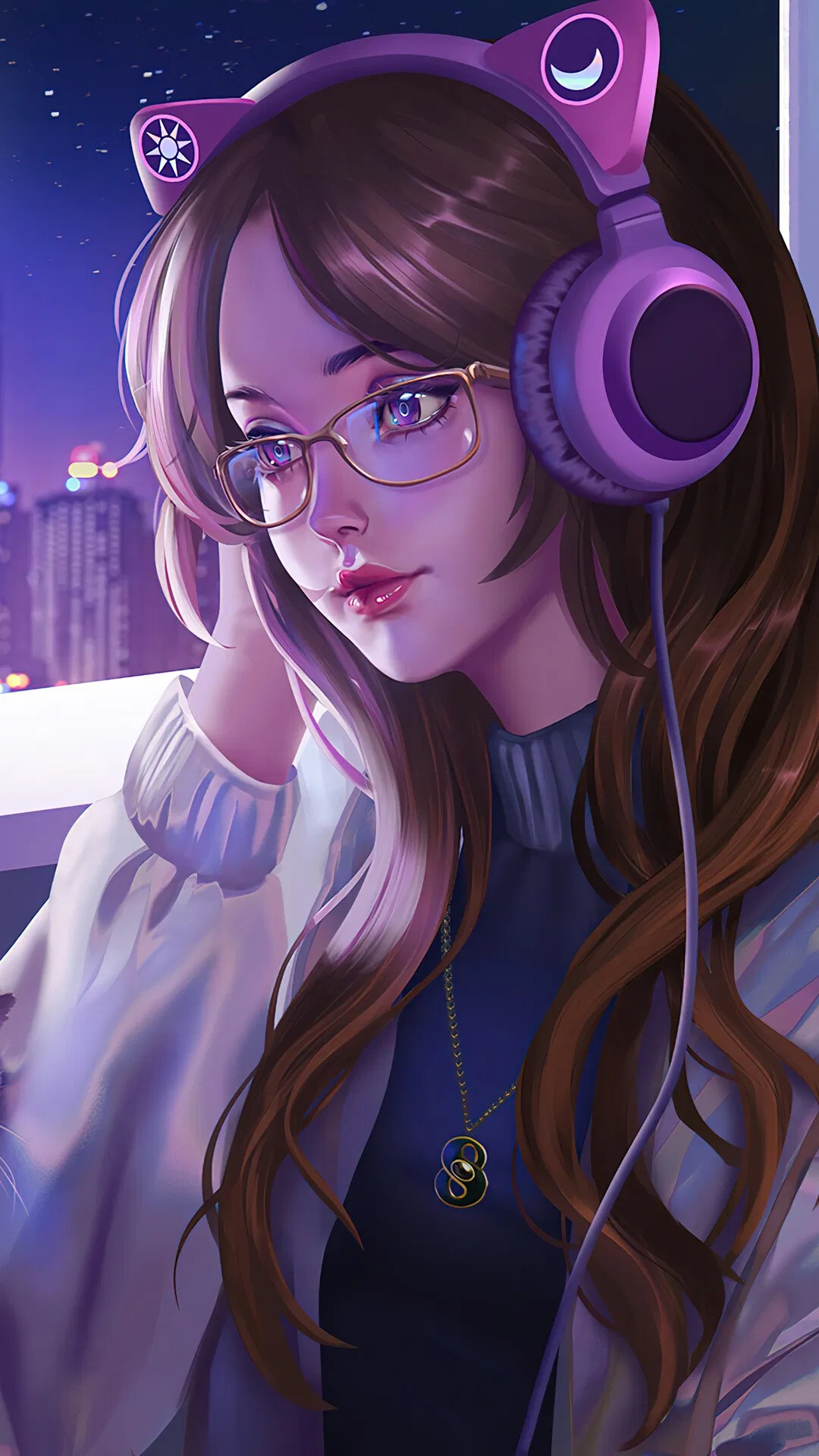 Girl Listening To Music Wallpaper