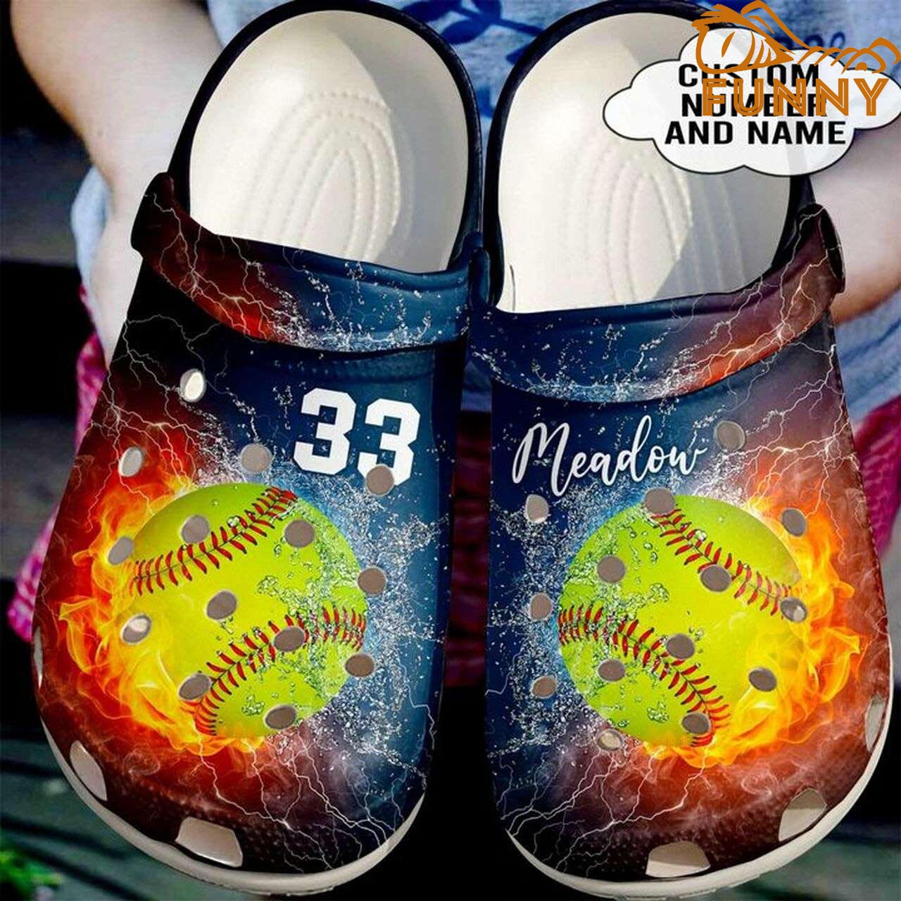 Get Personal with Custom Name Lightning Softball Crocs Order Now