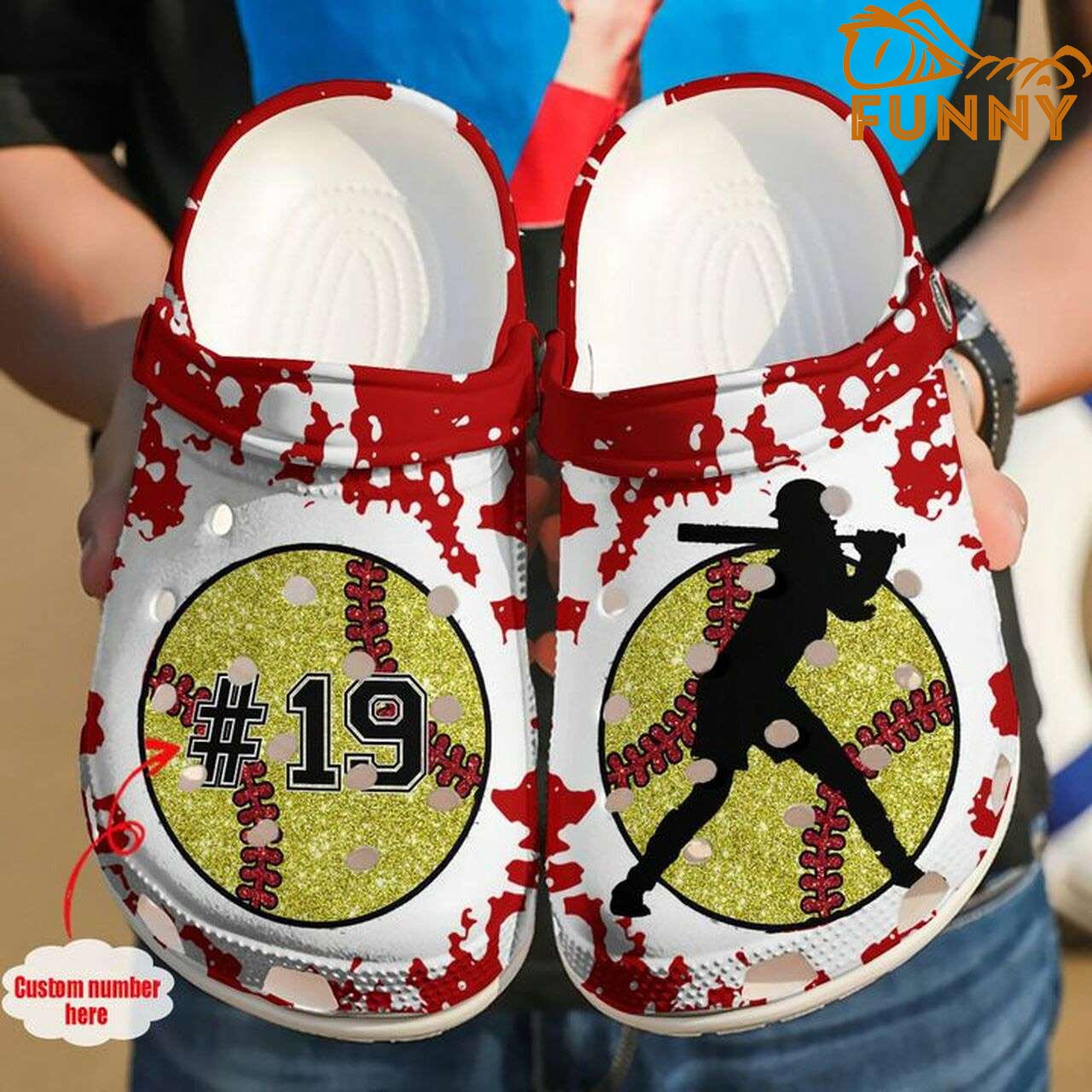 Custom Number Softball Croc Personalized Softball Crocs [Number