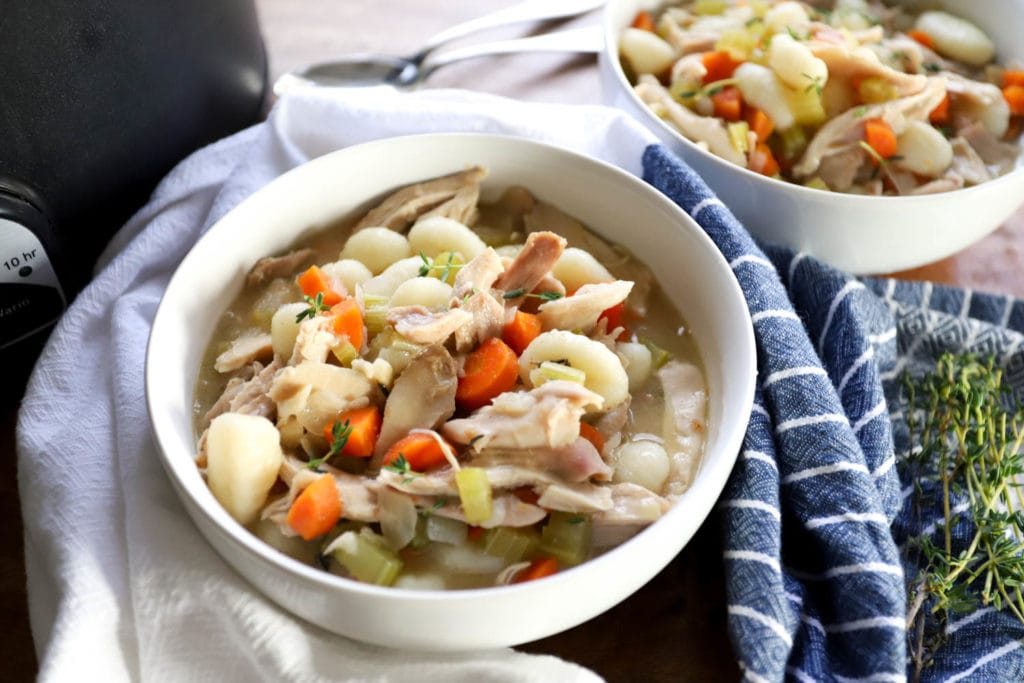 Super Easy Slow Cooker Chicken and Dumplings (with gnocchi!) FunnyLove