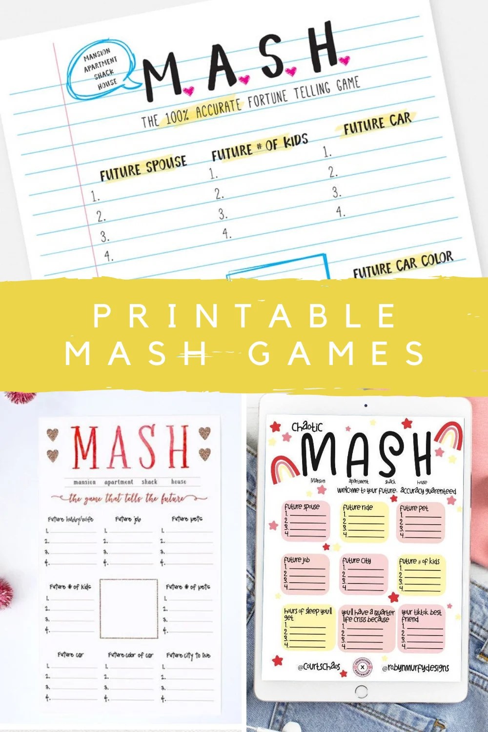Hilarious Future Telling Printable Mash Games - Fun Party Pop