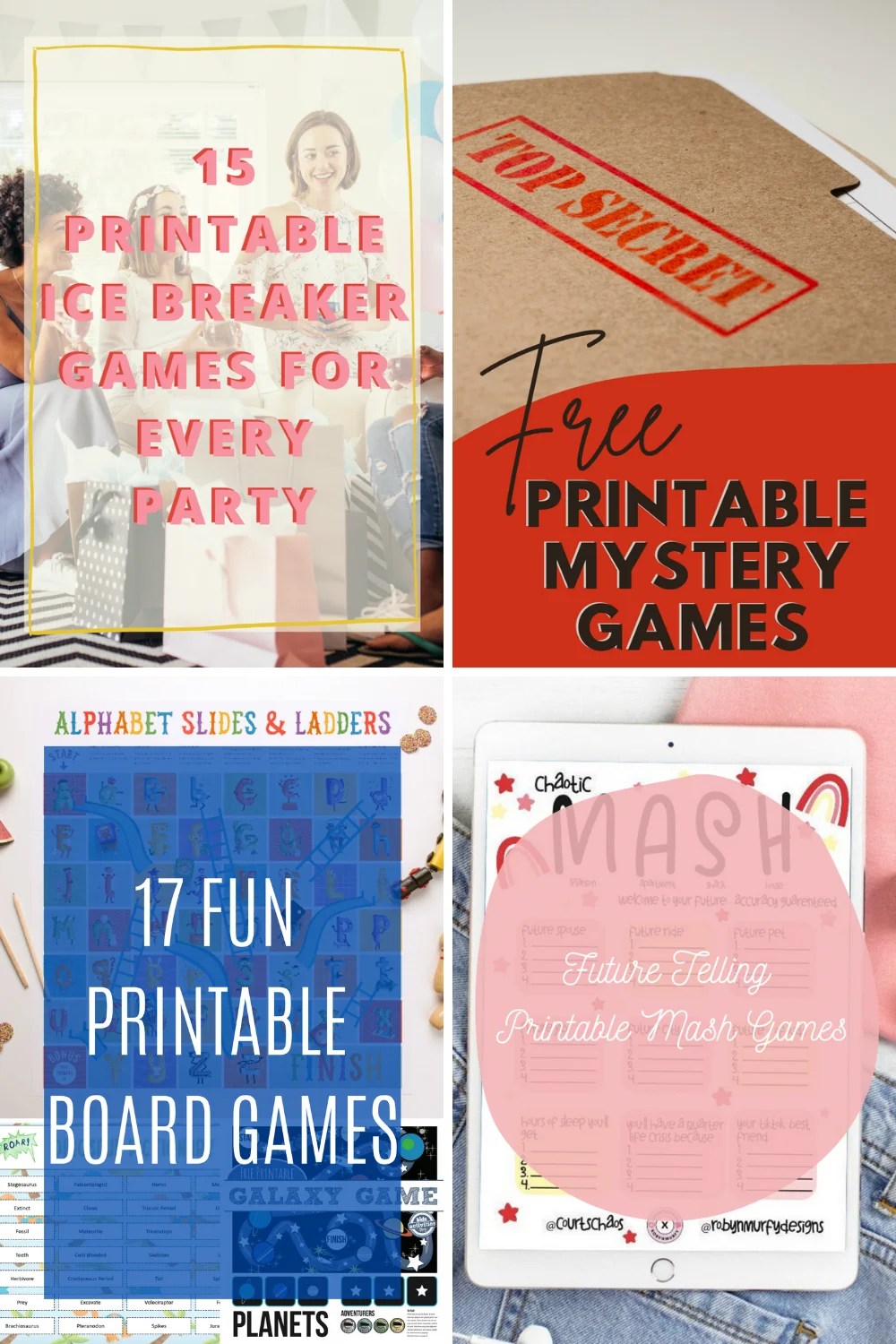 257+ Printable Games - Free Game List Of Ideas - Fun Party Pop