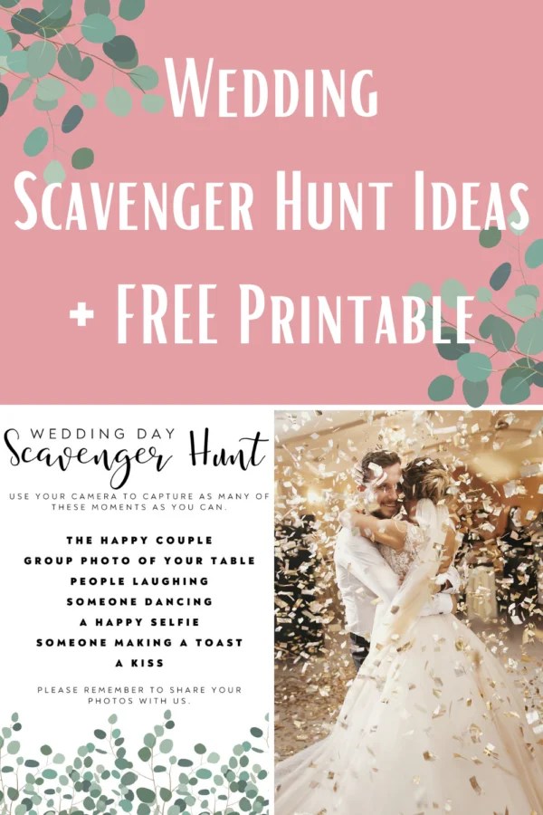 Wedding Scavenger Hunt Ideas + FREE Printable Fun Party Pop