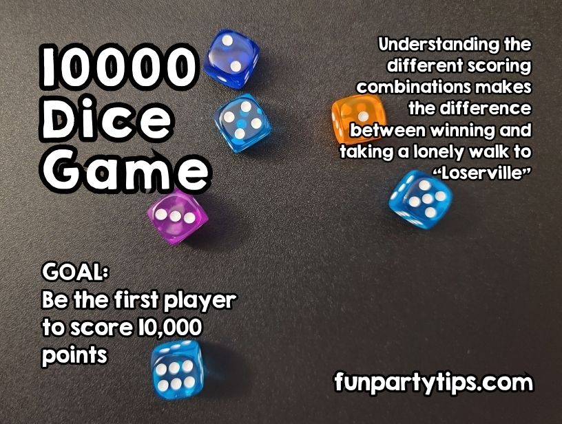 10000 Dice Game Rules and Scoring for Epic, Family Fun | Fun Party Tips