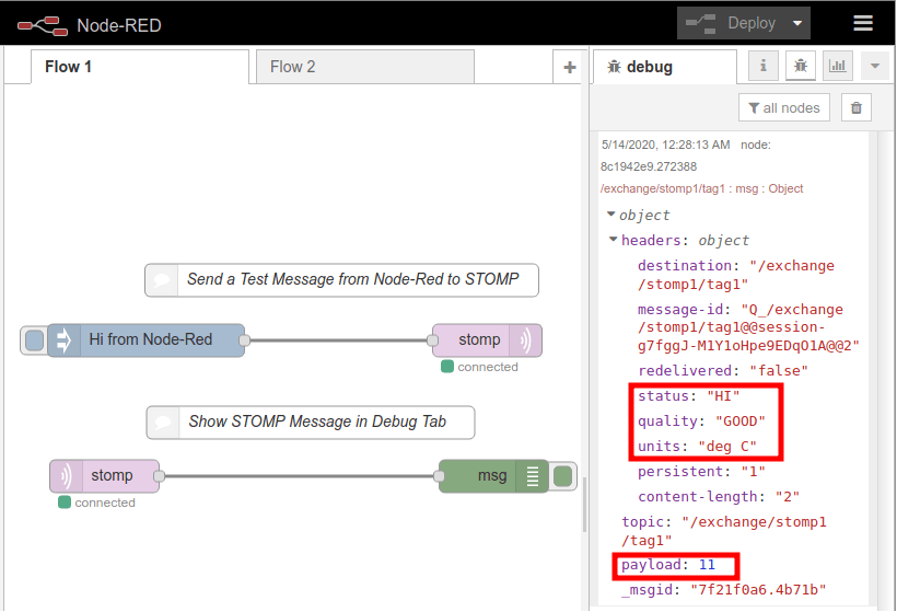 STOMP Protocol with RabbitMQ, NodeRed and Python Fun