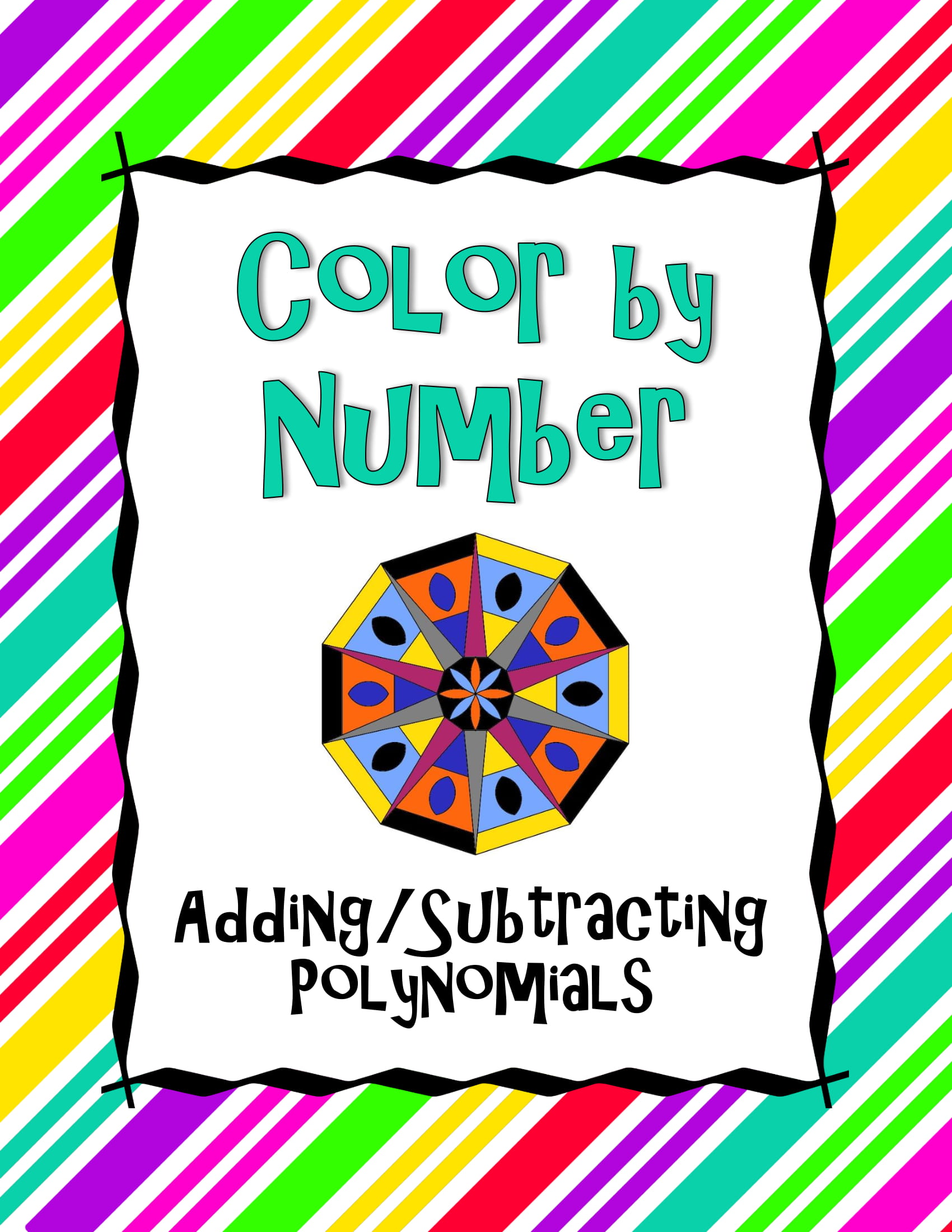 Adding and Subtracting Polynomials Color by Number-1 | Funrithmetic