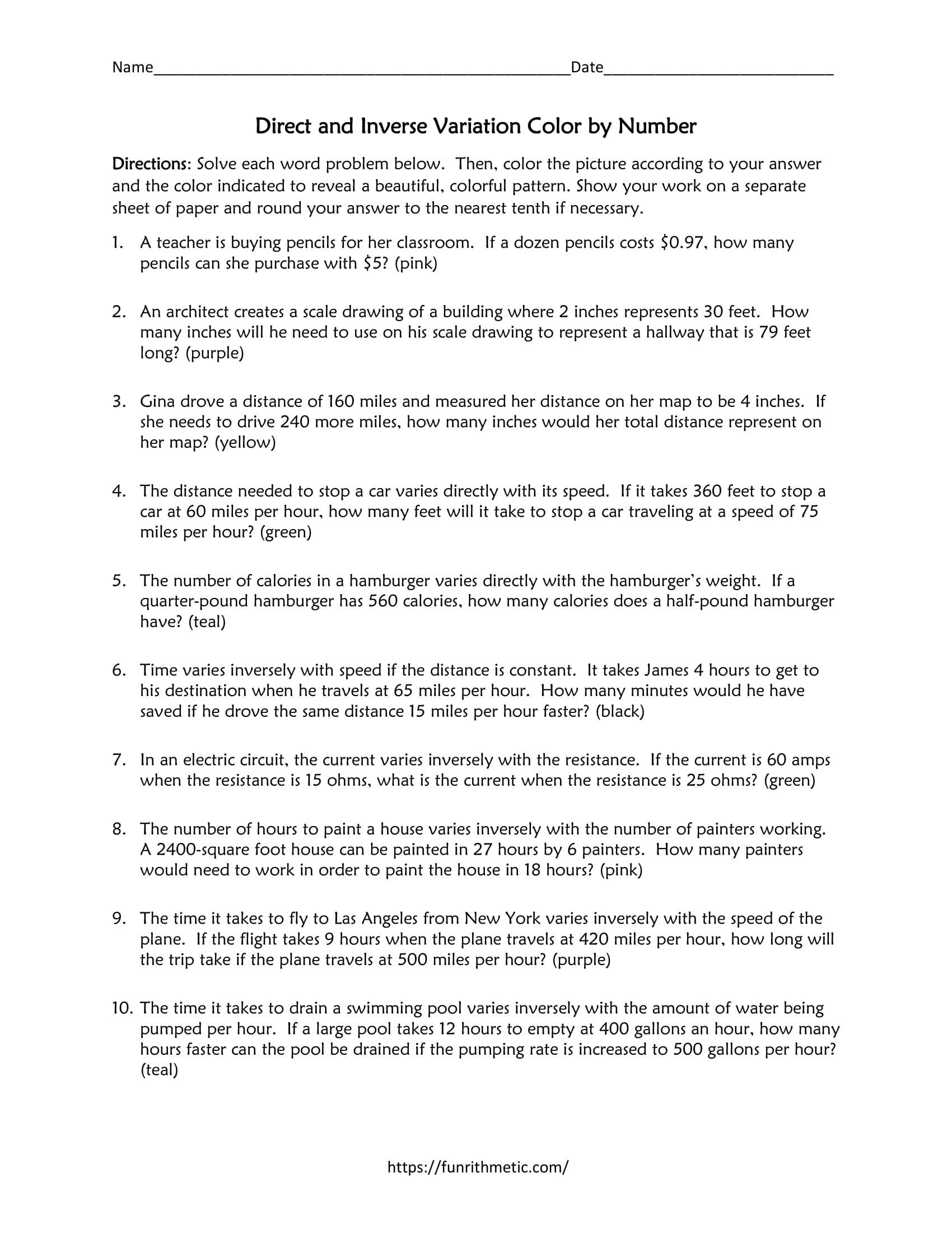 Direct And Inverse Variation Worksheet – Pro Worksheet