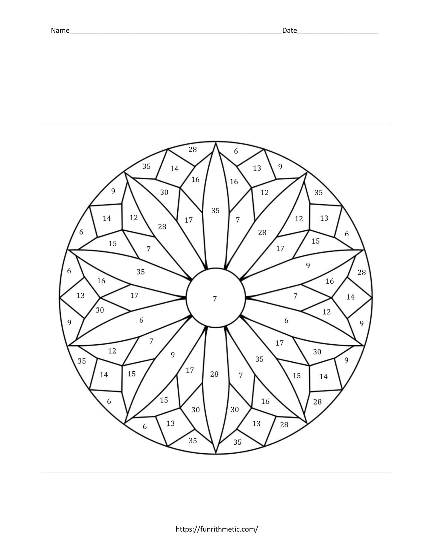 Segment Addition Postulate Color by Number Funrithmetic