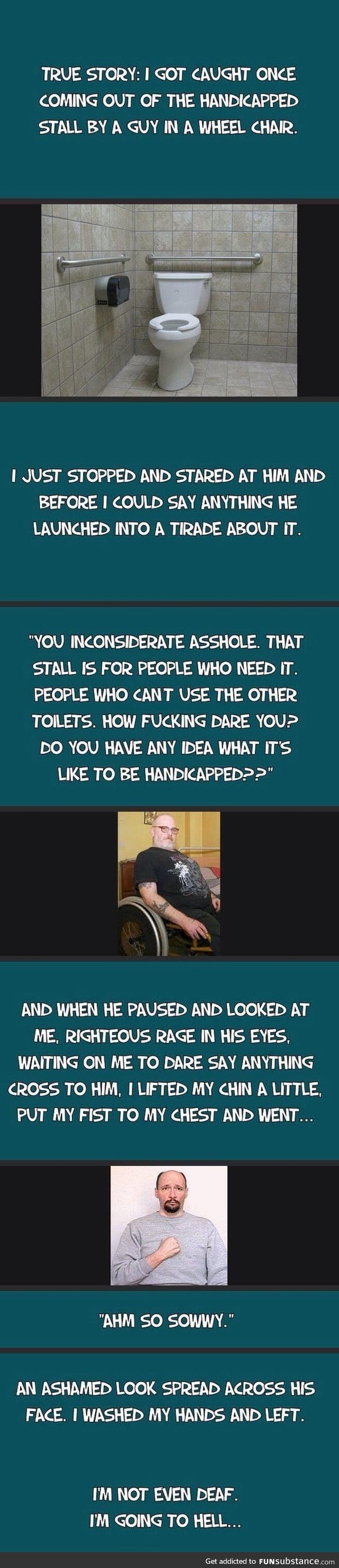 Caught in the handicapped stall FunSubstance