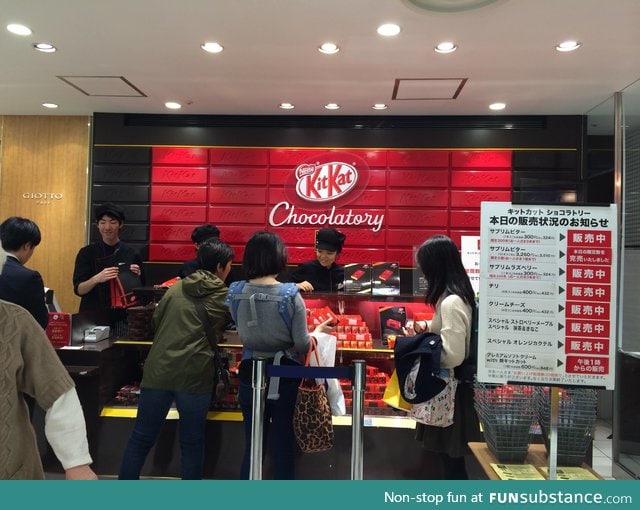 In Japan they have gourmet Kit Kat shops FunSubstance
