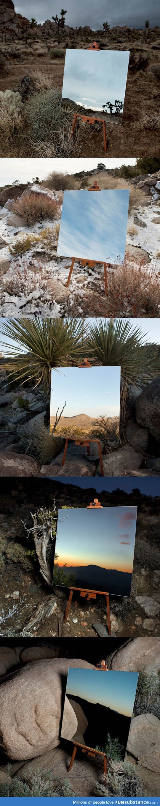 Photos of mirrors in the desert FunSubstance