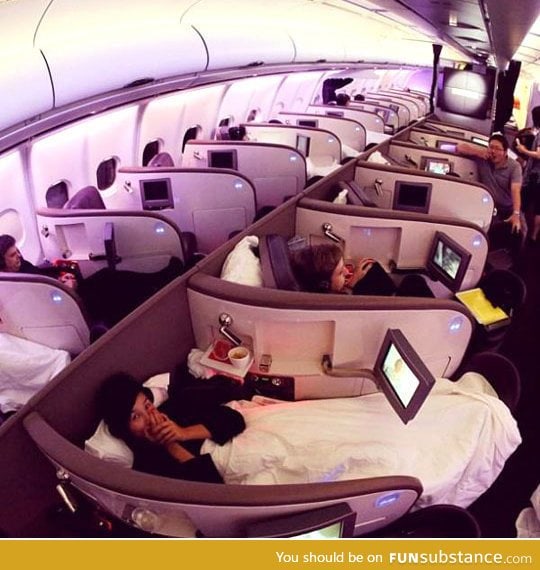 Airplane with bed as seats FunSubstance