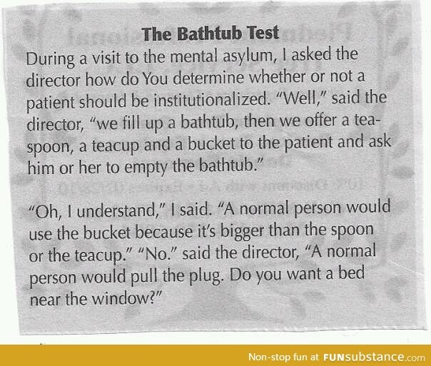 Bathtub test FunSubstance