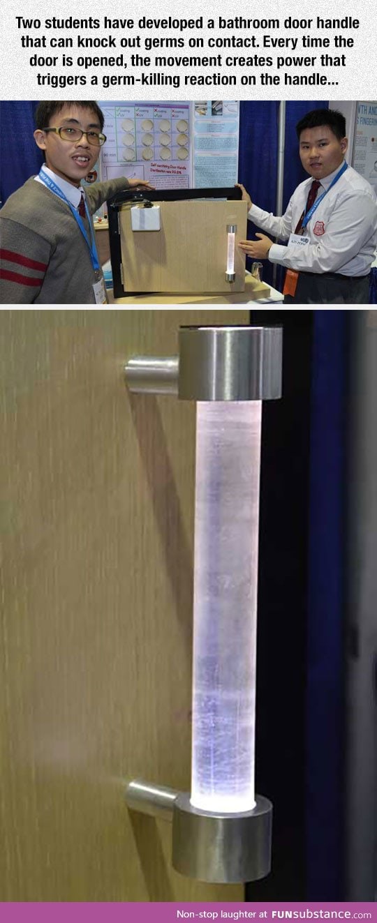 Genius selfsanitizing door handle for toilet FunSubstance
