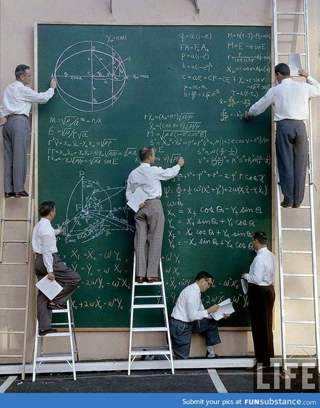 Before computers made it easier...NASA engineers in 1961 FunSubstance