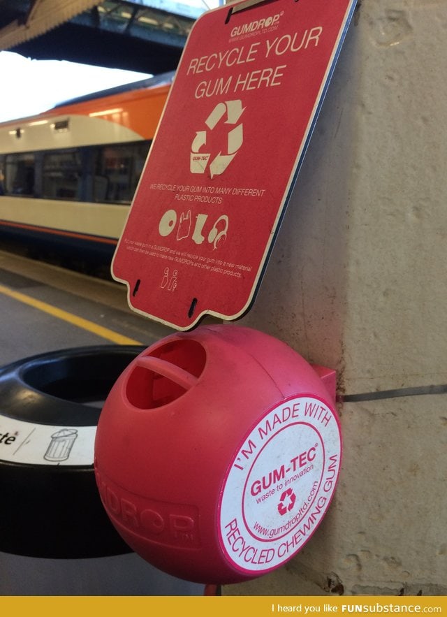 Chewing gum bin made from recycled chewing gum FunSubstance