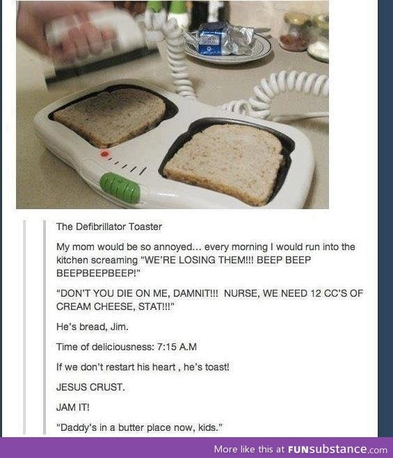 Defibrillator toaster FunSubstance