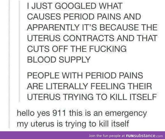 What causes period pains FunSubstance