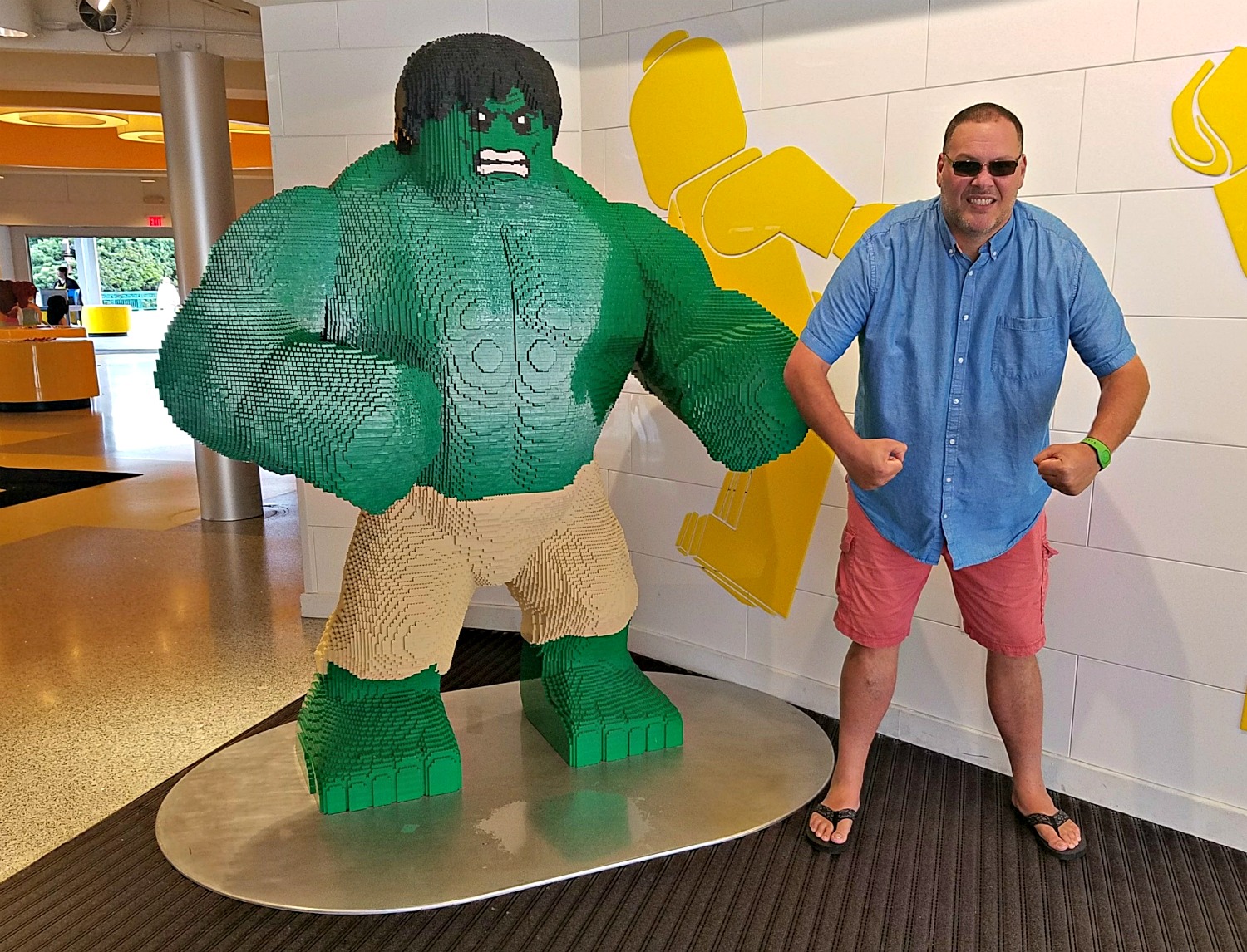 Hubby at The Lego Store at Disney Springs R Funtastic Life