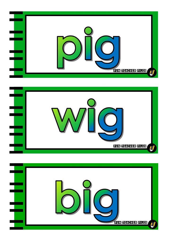 Short i Vowel Sound Flashcards Fun Teacher Files