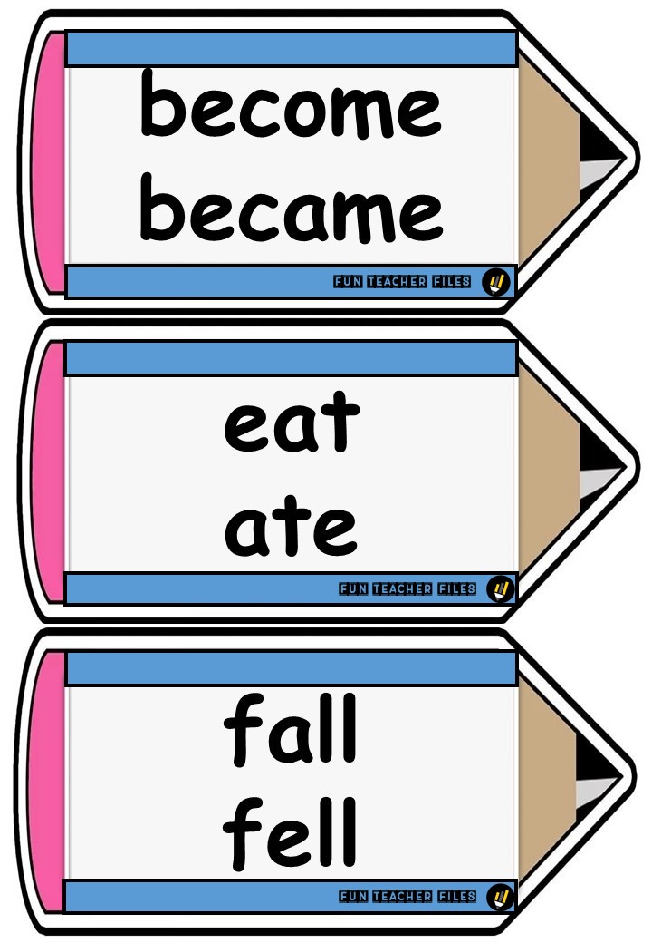 Irregular Verbs Flashcards Fun Teacher Files