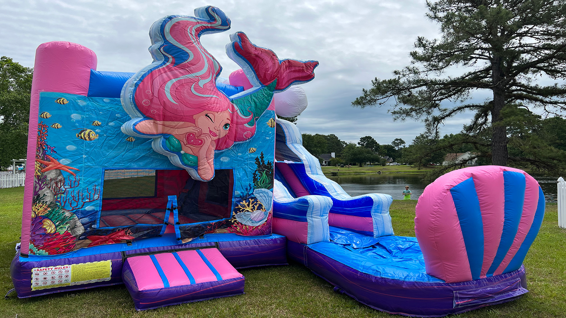 Mermaid Princess Bounce House & Slide Combo Funtime Inflatables