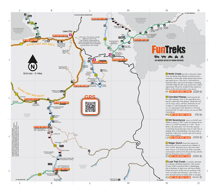 OffHighway Map Silverton, Ouray, Lake City FunTreks