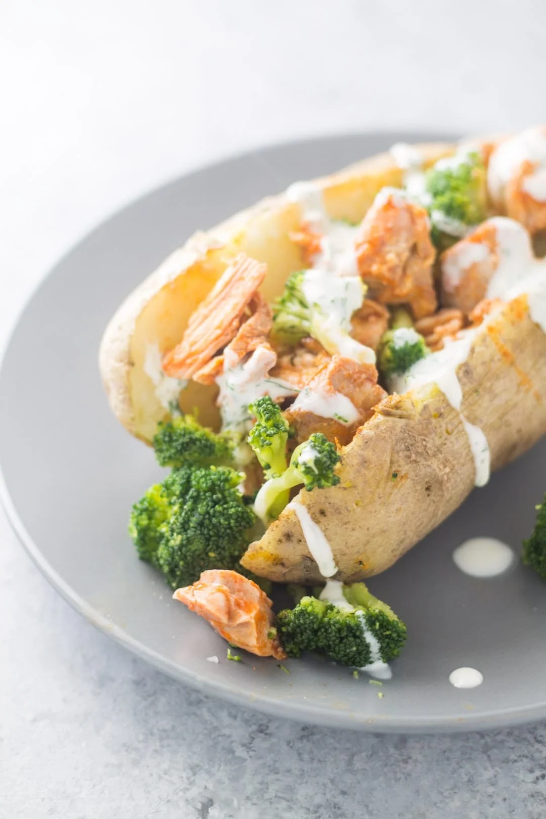 Low FODMAP Buffalo Chicken Stuffed Potatoes Fun Without FODMAPs